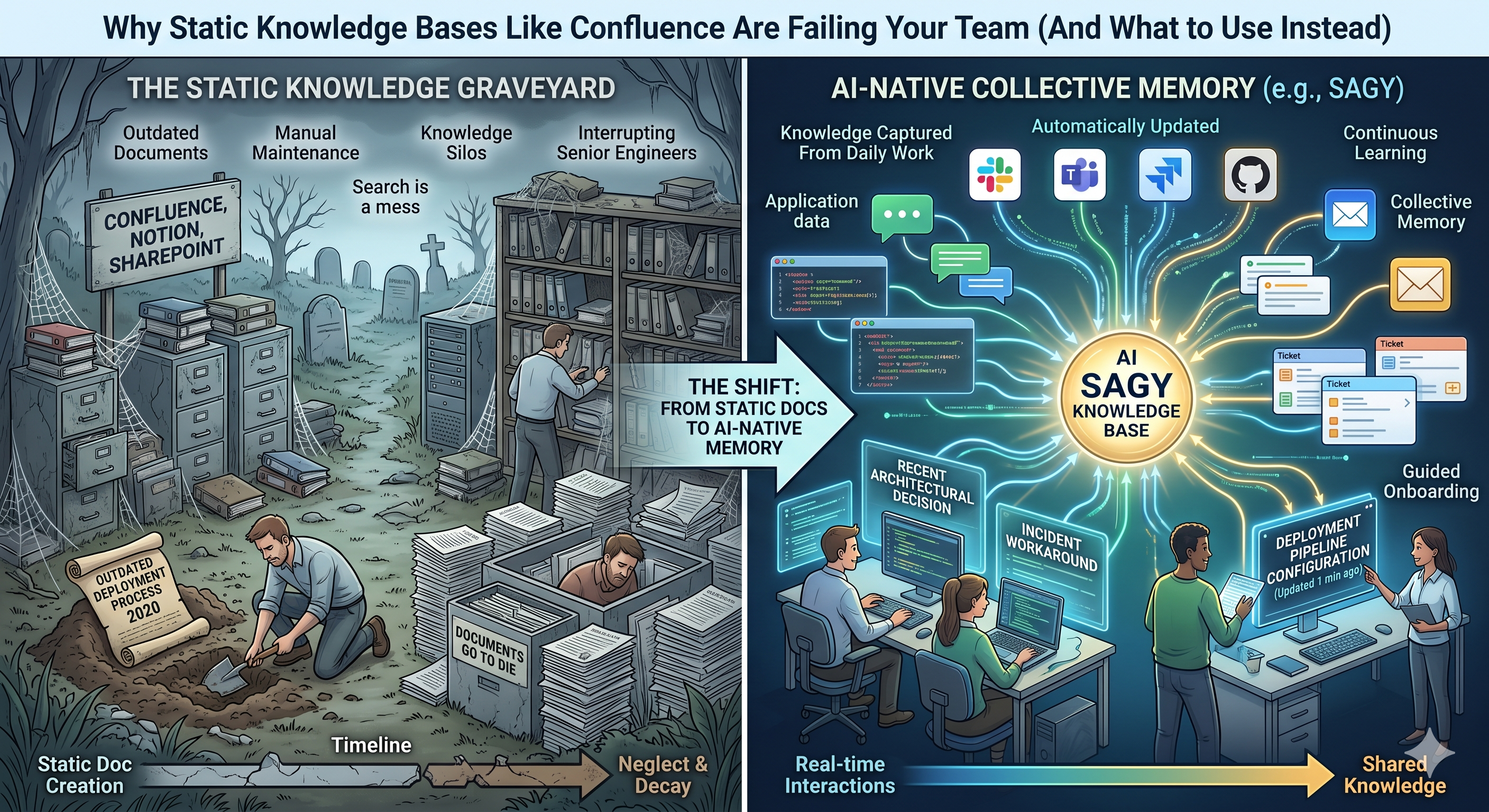 Why Static Knowledge Bases Like Confluence Are Failing Your Team (And What to Use Instead)